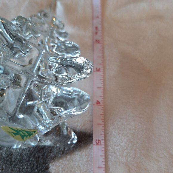 Vintage Handmade Crystal Glass 5" Christmas Tree Made In Taiwan‎ - Picture 5 of 7